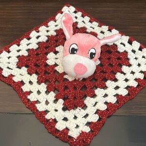 Handmade Crocheted Pink Dog Lovey